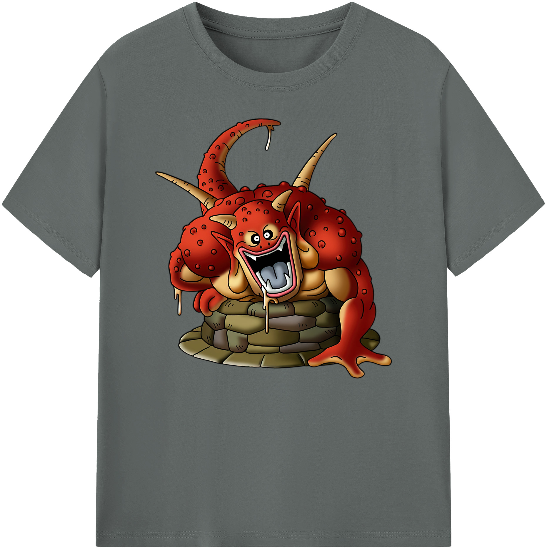（画像用） ドラゴンクエスト Doragon Kuesuto Dragon Quest 綿100％ メンズ半袖Tシャツ｜肌触りやわらか＆通気性